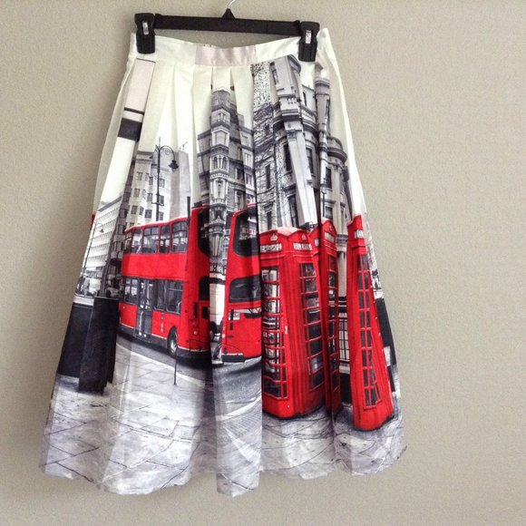 Chicwish Dresses & Skirts - Pleated Satin Skirt London Scenes Dr Who Small